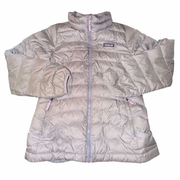 Patagonia Kids Girls Full Zip Puffer Jacket Coat purple Size L 12